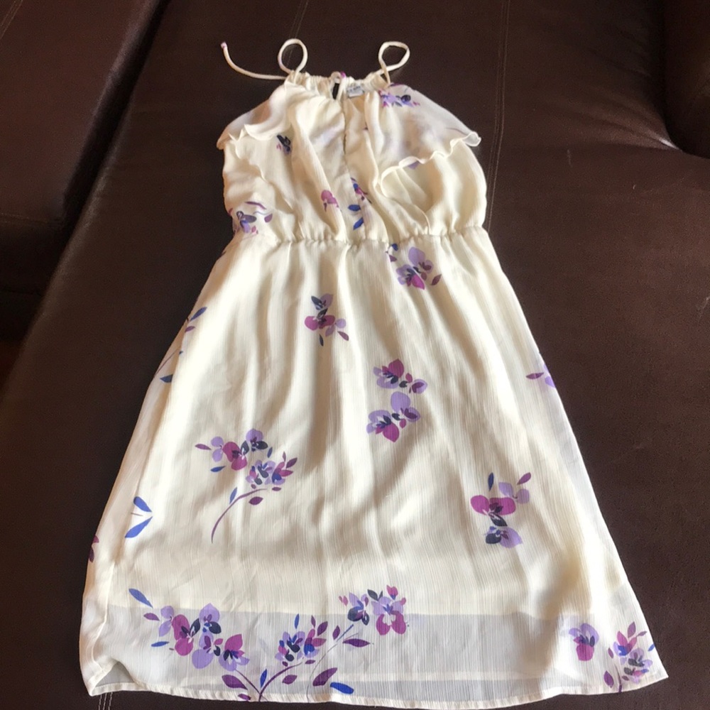 Floral hi neck dress - small